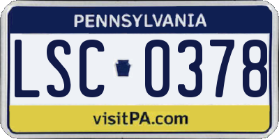 PA license plate LSC0378
