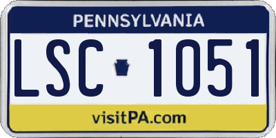 PA license plate LSC1051