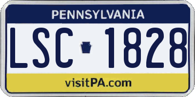 PA license plate LSC1828