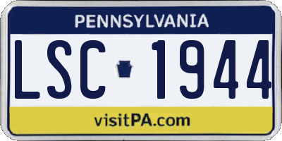 PA license plate LSC1944