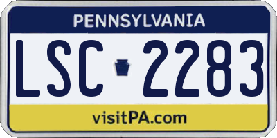 PA license plate LSC2283