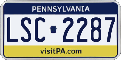 PA license plate LSC2287