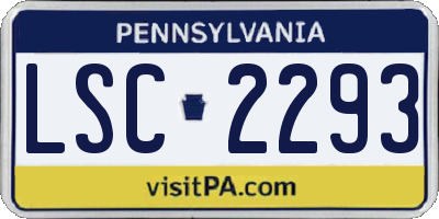 PA license plate LSC2293