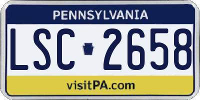 PA license plate LSC2658