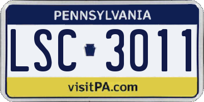 PA license plate LSC3011