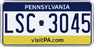 PA license plate LSC3045