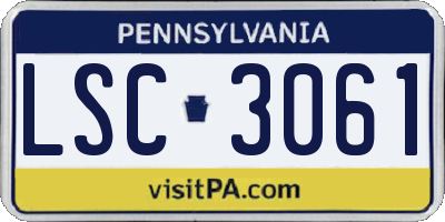 PA license plate LSC3061