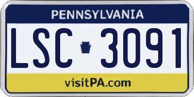 PA license plate LSC3091
