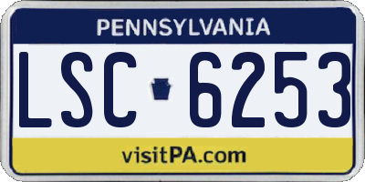 PA license plate LSC6253