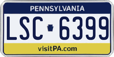 PA license plate LSC6399
