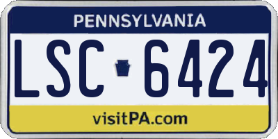 PA license plate LSC6424