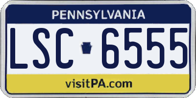 PA license plate LSC6555