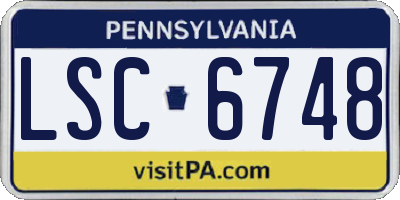 PA license plate LSC6748