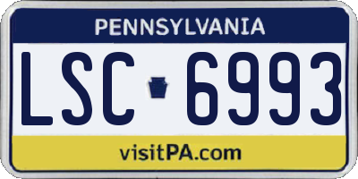 PA license plate LSC6993