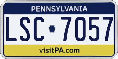 PA license plate LSC7057