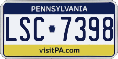 PA license plate LSC7398