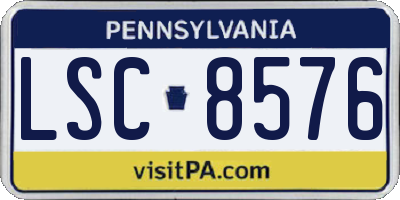 PA license plate LSC8576