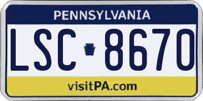 PA license plate LSC8670