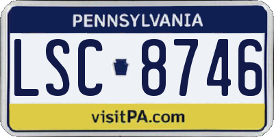 PA license plate LSC8746