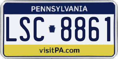 PA license plate LSC8861