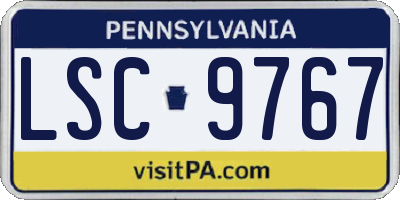 PA license plate LSC9767