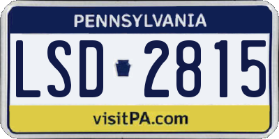 PA license plate LSD2815