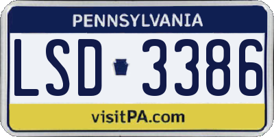 PA license plate LSD3386