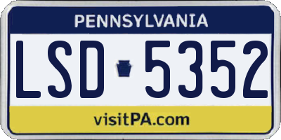 PA license plate LSD5352