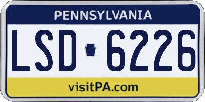 PA license plate LSD6226