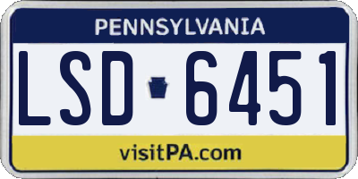 PA license plate LSD6451