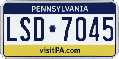 PA license plate LSD7045