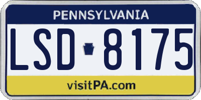 PA license plate LSD8175