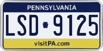 PA license plate LSD9125