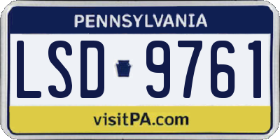 PA license plate LSD9761
