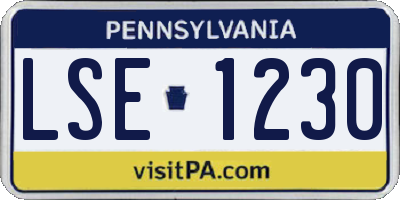 PA license plate LSE1230