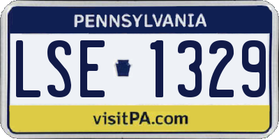 PA license plate LSE1329