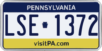 PA license plate LSE1372
