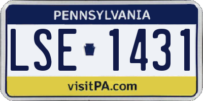 PA license plate LSE1431