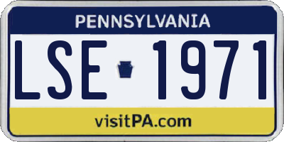 PA license plate LSE1971