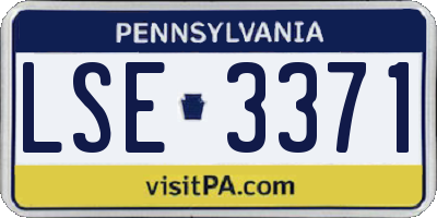 PA license plate LSE3371