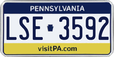 PA license plate LSE3592