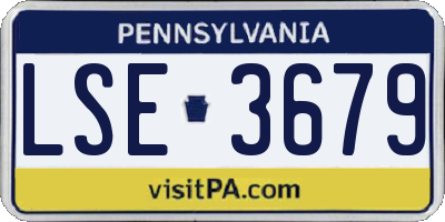 PA license plate LSE3679