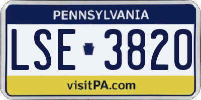 PA license plate LSE3820