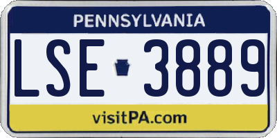 PA license plate LSE3889