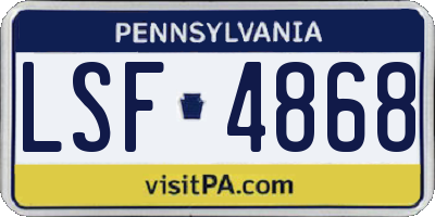 PA license plate LSF4868