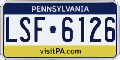 PA license plate LSF6126