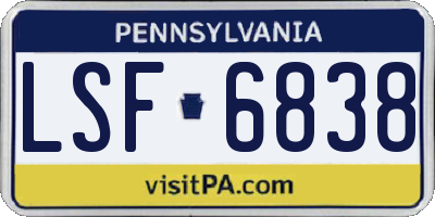 PA license plate LSF6838