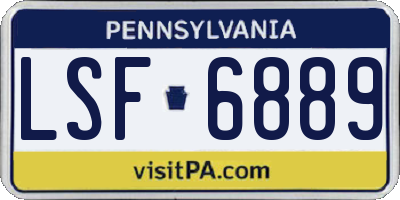 PA license plate LSF6889