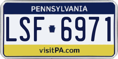 PA license plate LSF6971