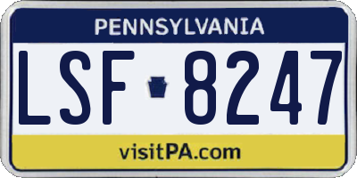 PA license plate LSF8247